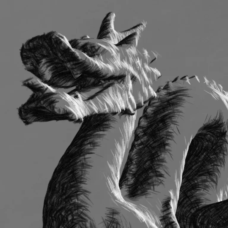 Thumbnail of A Non-Photorealistic Rendering Technique for Art-directed Hatching of 3D Point Clouds